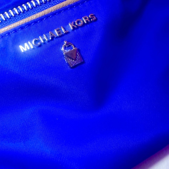 Michael Kors royal Blue and gold Crossbody Bag with Gold Accents - Picture 7 of 10